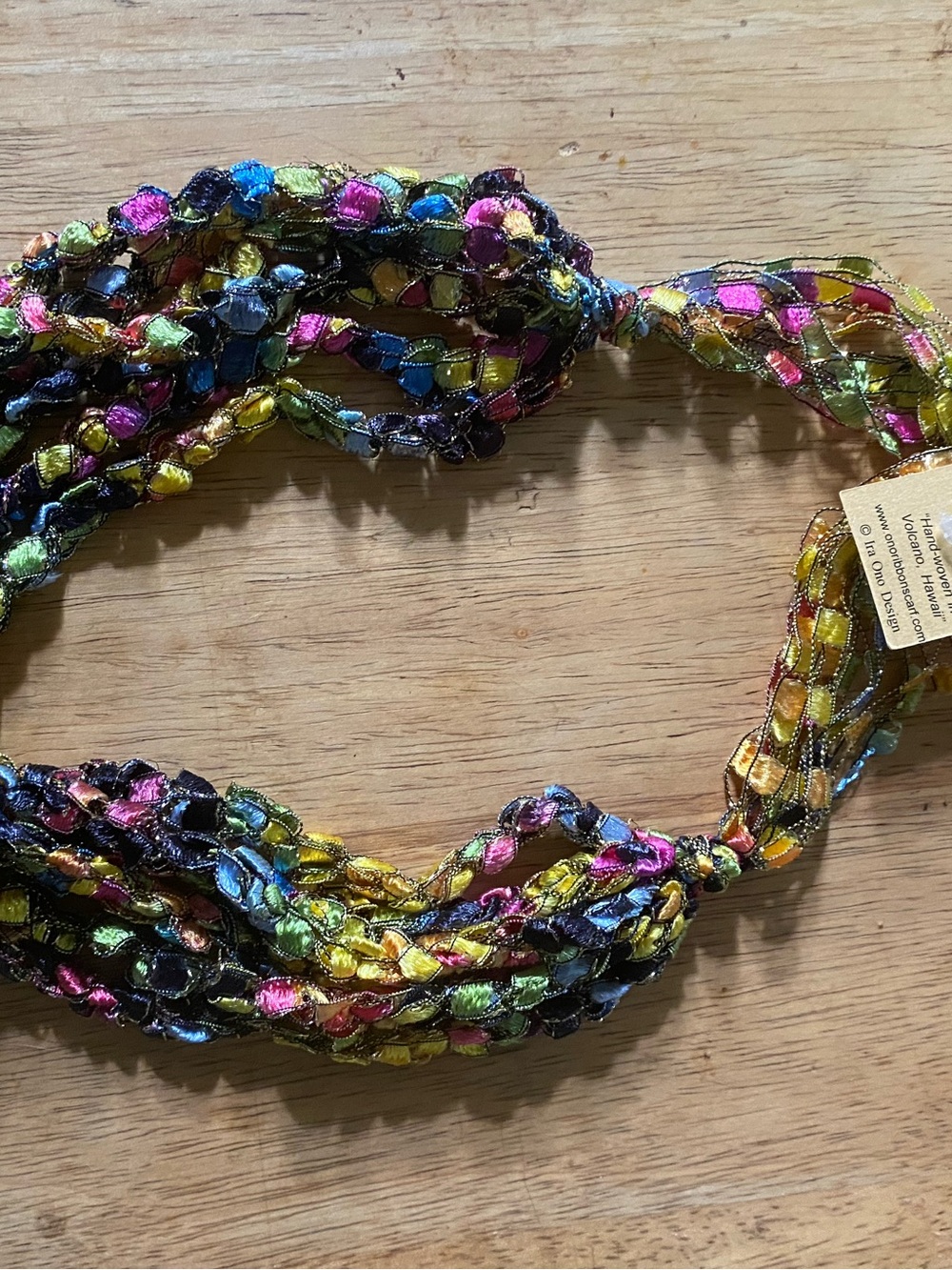 Multicolor Braided Satin Necklace - Vibrant Mixed Colors